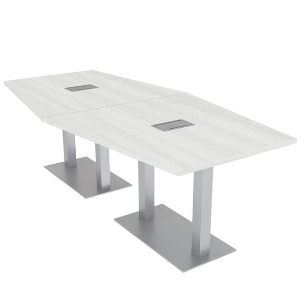 Skutchi Designs 45 in W, 96 in L, 29 in H, Engineered Wood Top, White HAR-HEX.IR-46x93-DOU-ELEC-WHCYPRESS - main